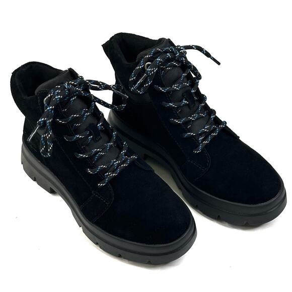 Koolaburra By UGG Jozie Black Suede Lace Up Ankle Boots Womens Size 7 New $100 - Picture 1 of 11